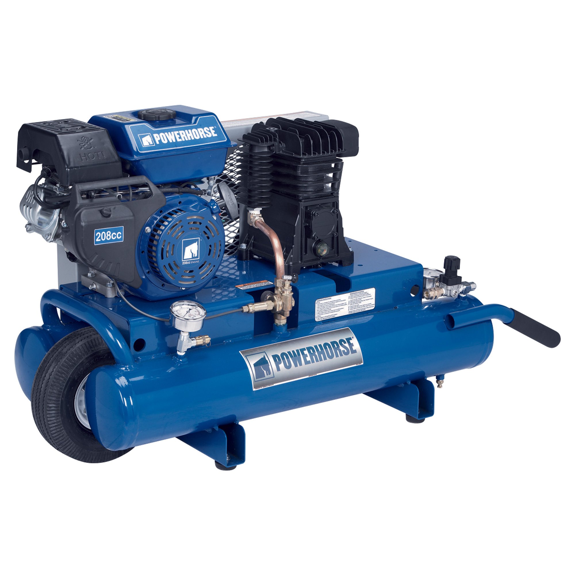 Powerhorse Gas Twin Tank Air Compressor — 208cc Engine, 8 Gallon